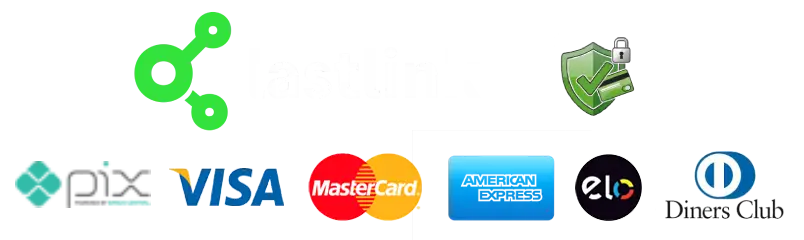 Lastlink · Pix · Visa · Mastercard · Amex · Elo · Diners